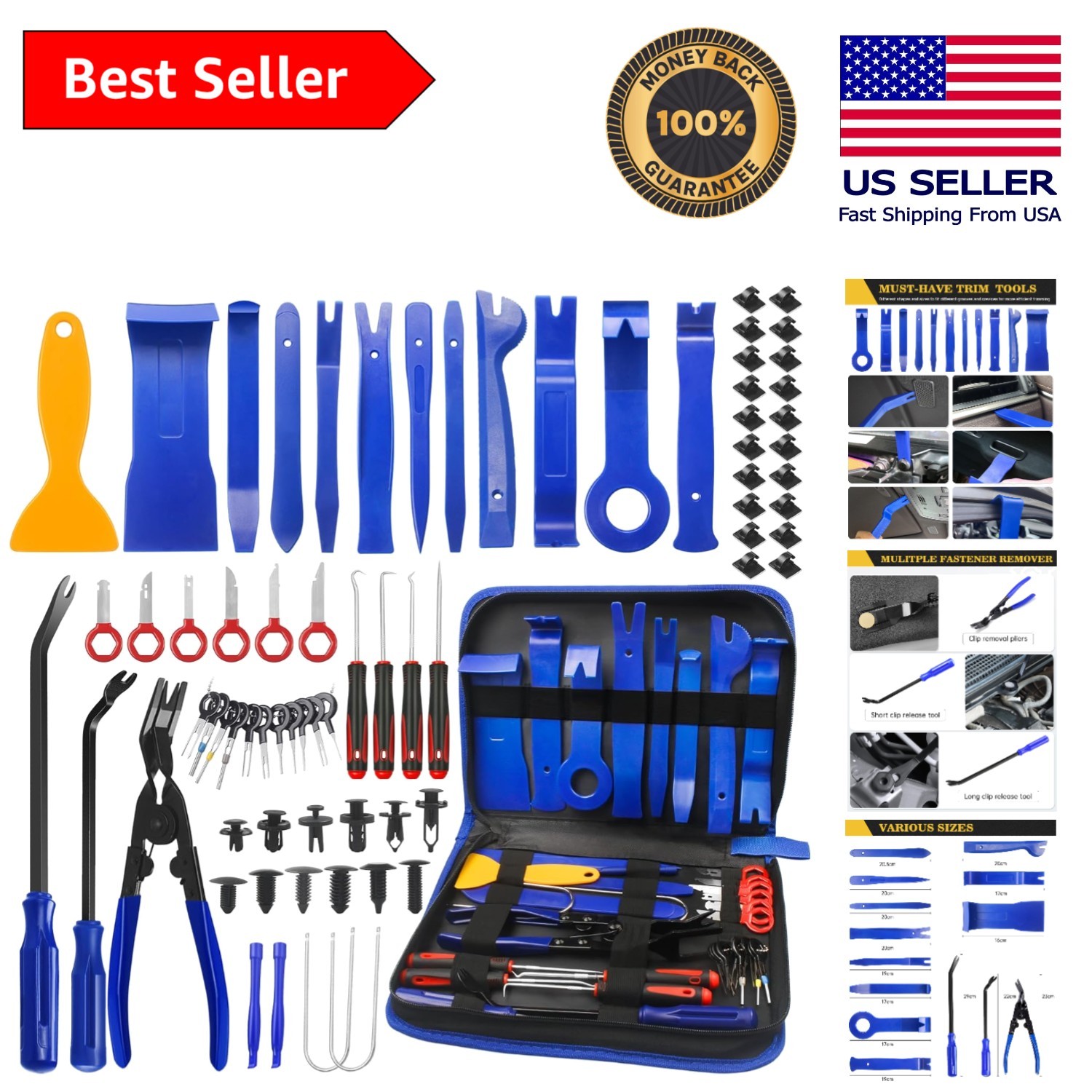 Complete 120 PCS Automotive Trim Removal Set for Easy Panel & Audio Installation