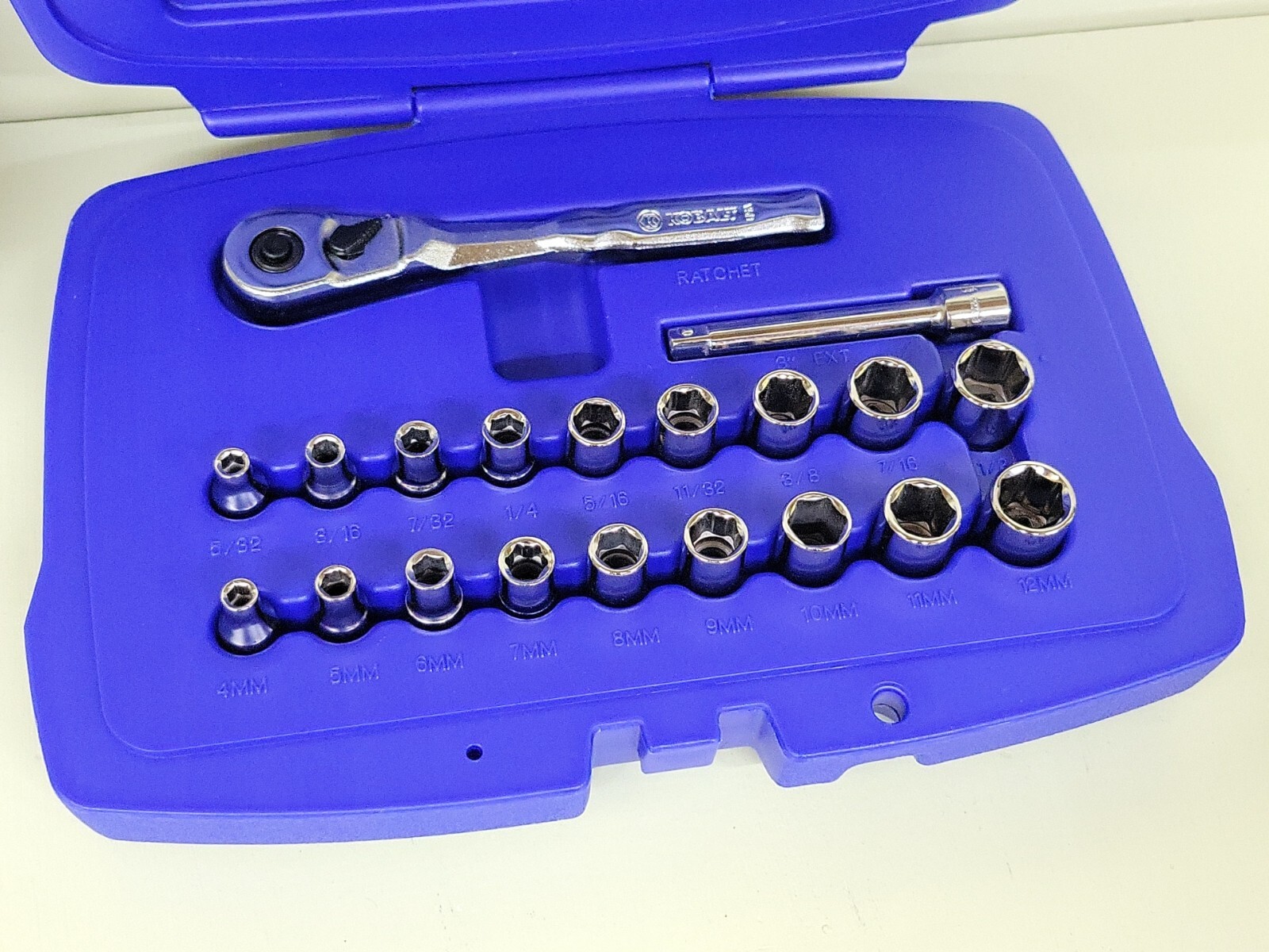 Kobalt 20 PC 1/4″ Drive Metric SAE Socket Ratchet New Old Stock 266590 USA MADE