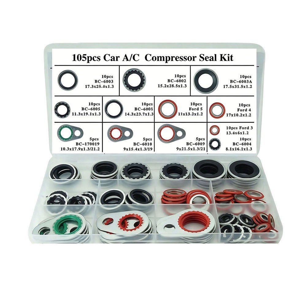 Car Air Conditioning Seals AC Compressor Gasket Kit Robust Metal And Rubber