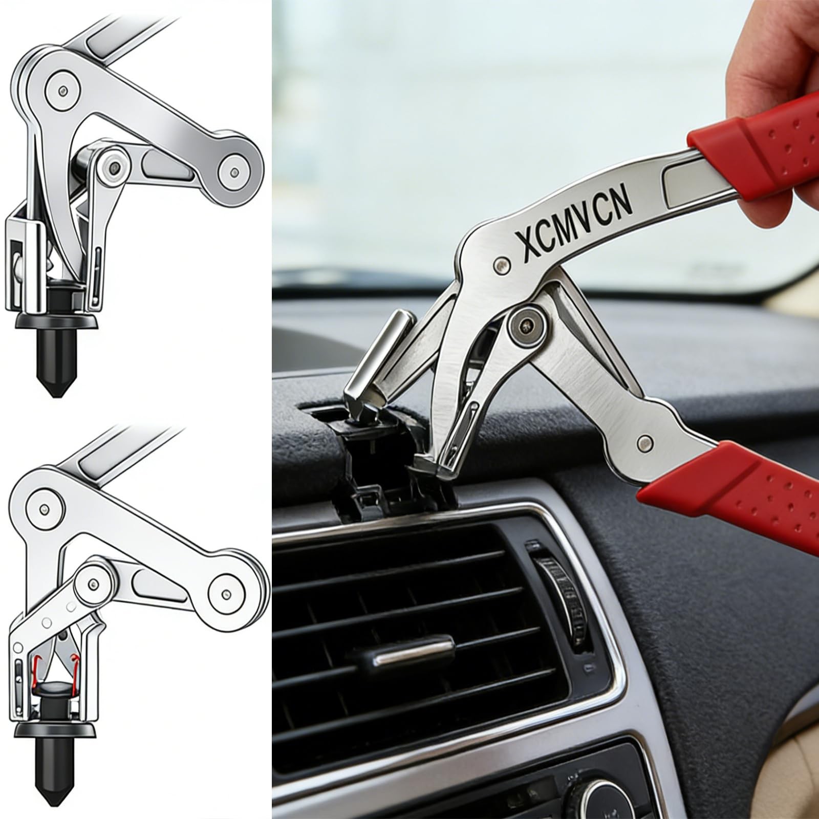Car Clip Pliers, Spring-Loaded Panel Clip Removal Pliers Tool, Professional Auto