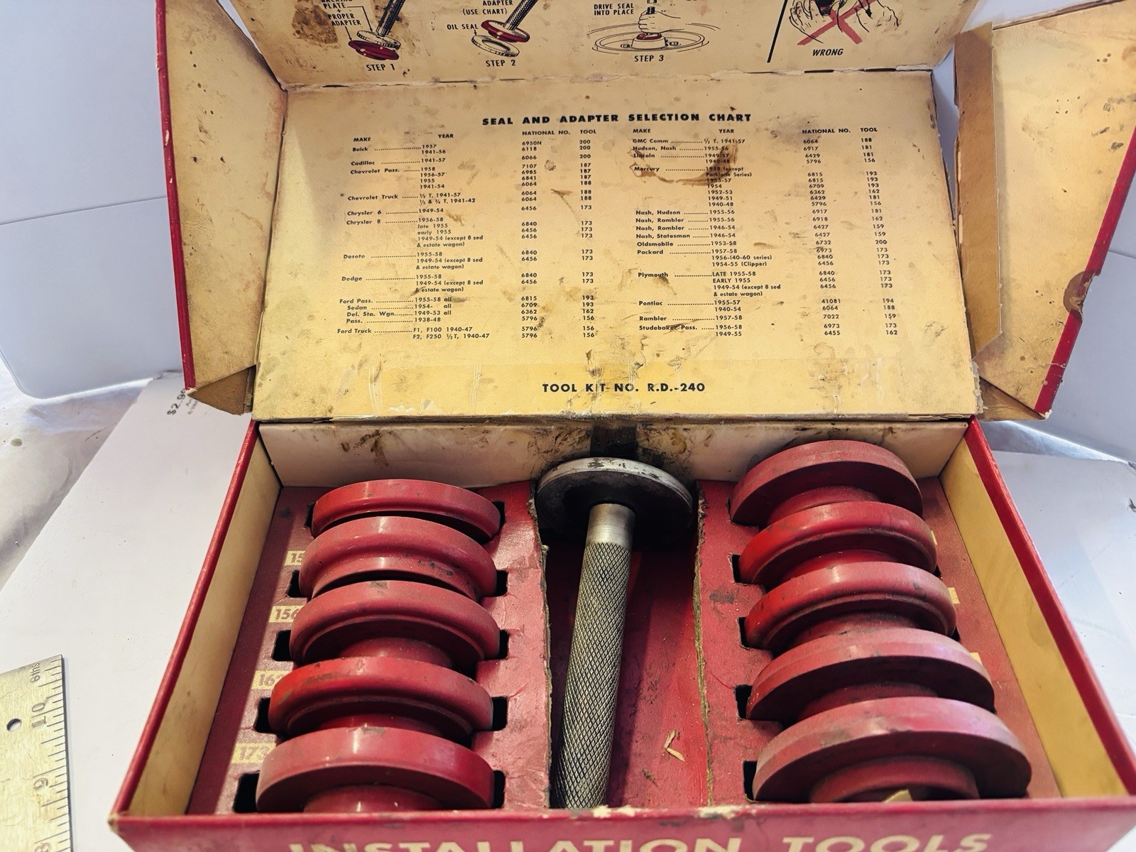Vintage Used National Oil Seal Tool Installation Kit In Original Box