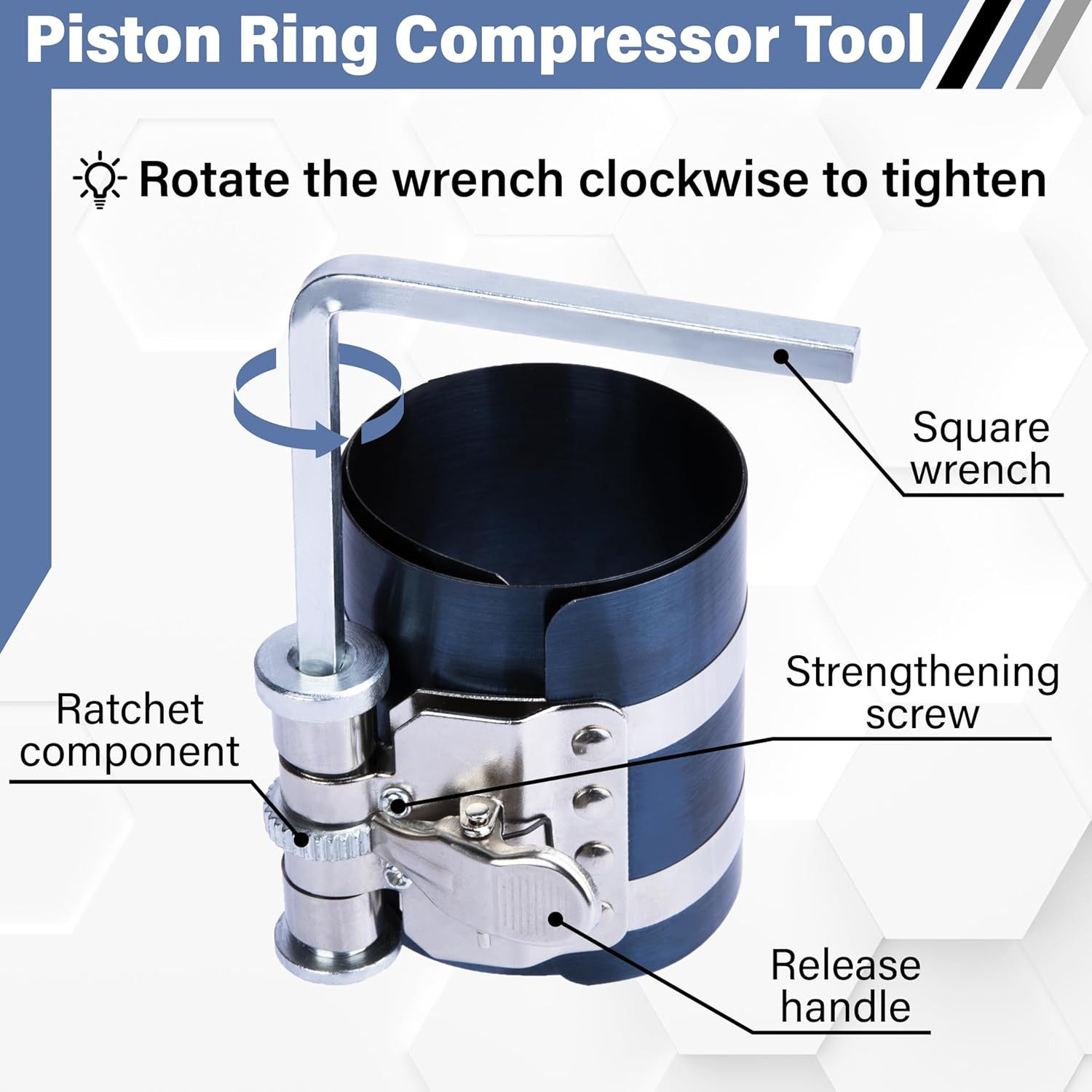 Piston Ring Compressor Installer Removal Tool for Car Engine with Piston Inst…