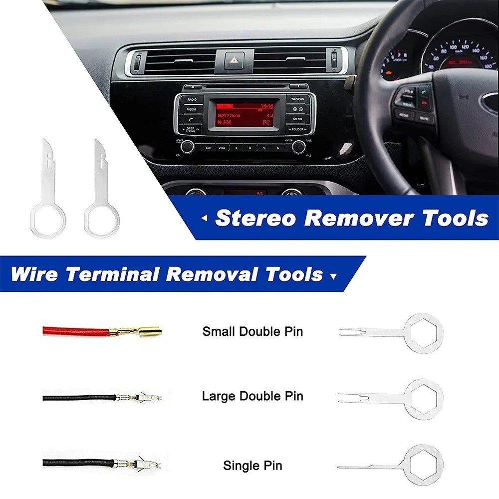 Car Trim Removal Tool Kit Clip Fastener Door Panel Stereo Removal Set 5/11/19P