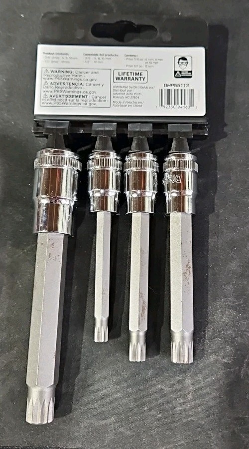 DieHard DHP55113 (3/8″, 1/2″ Drive) 4pc Triple Square Bit Socket Set