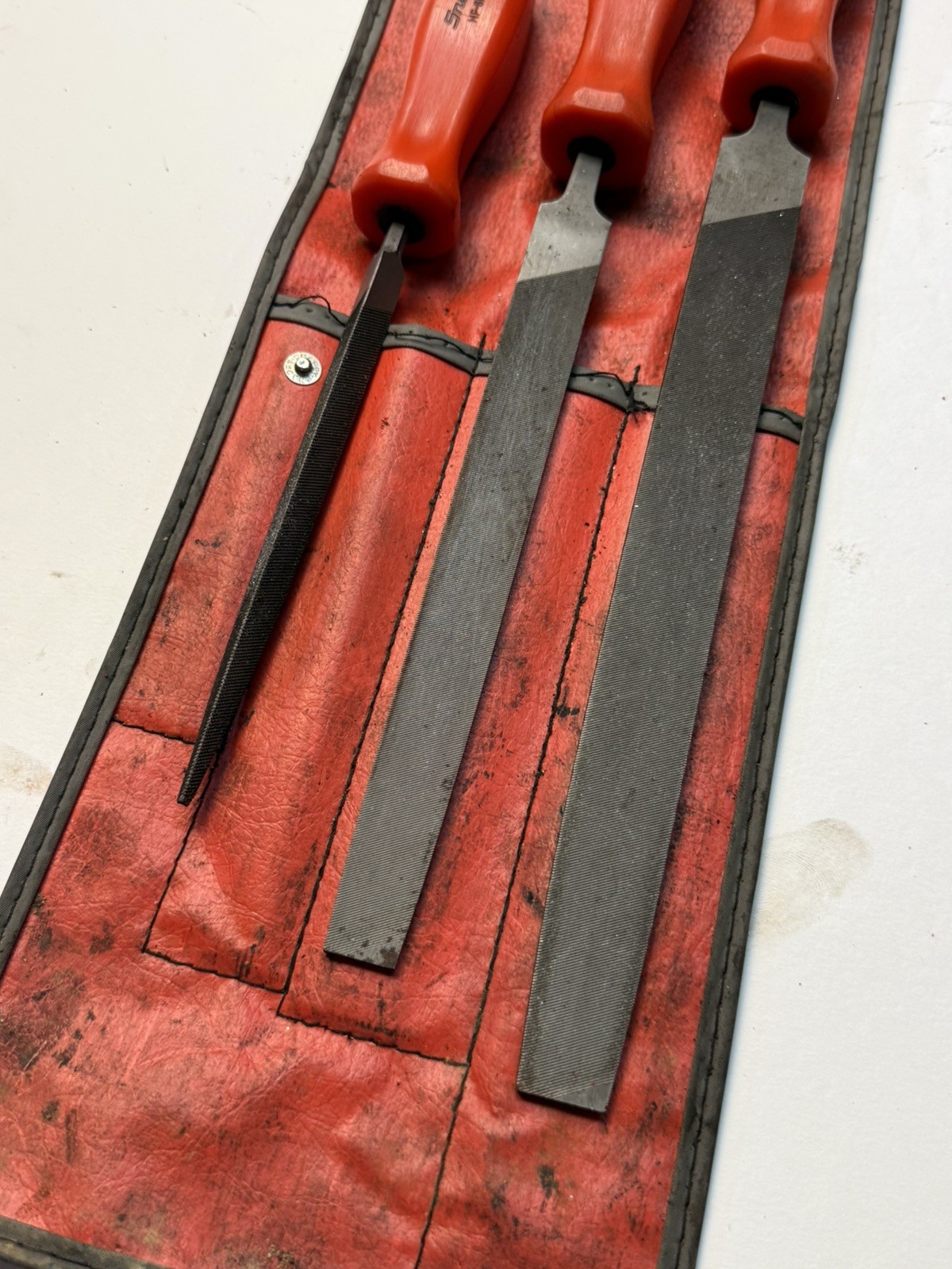 Snap-On Tools USA HBF500 Red Hard Handle File Set & Kit Bag (Missing One)