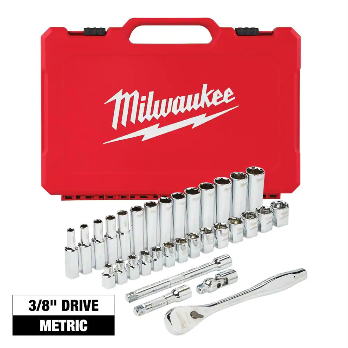 Milwaukee 48-22-9508 32PC SAE Ratchet and Socket Set with Flat Sides