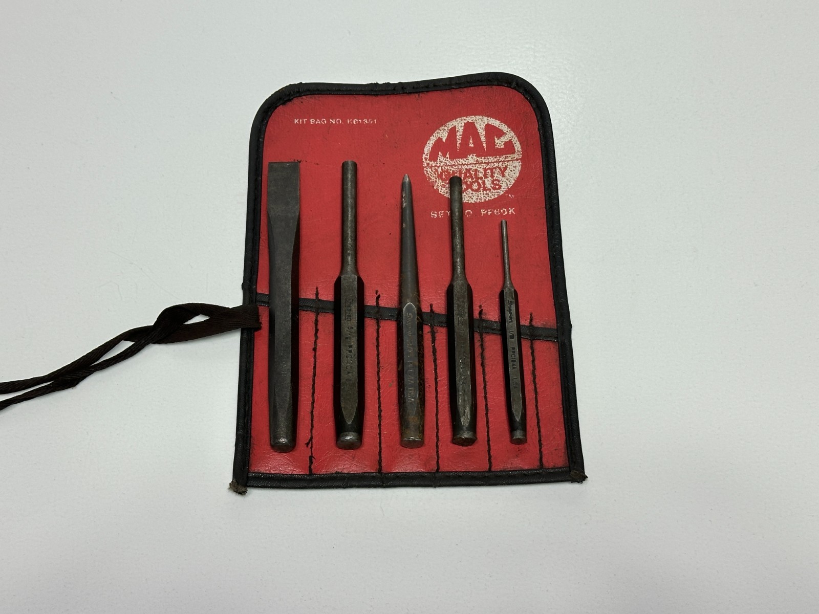 Snap-on Tools USA (MAC Kit Bag) 5pc Mixed Punch & Chisel Set Lot