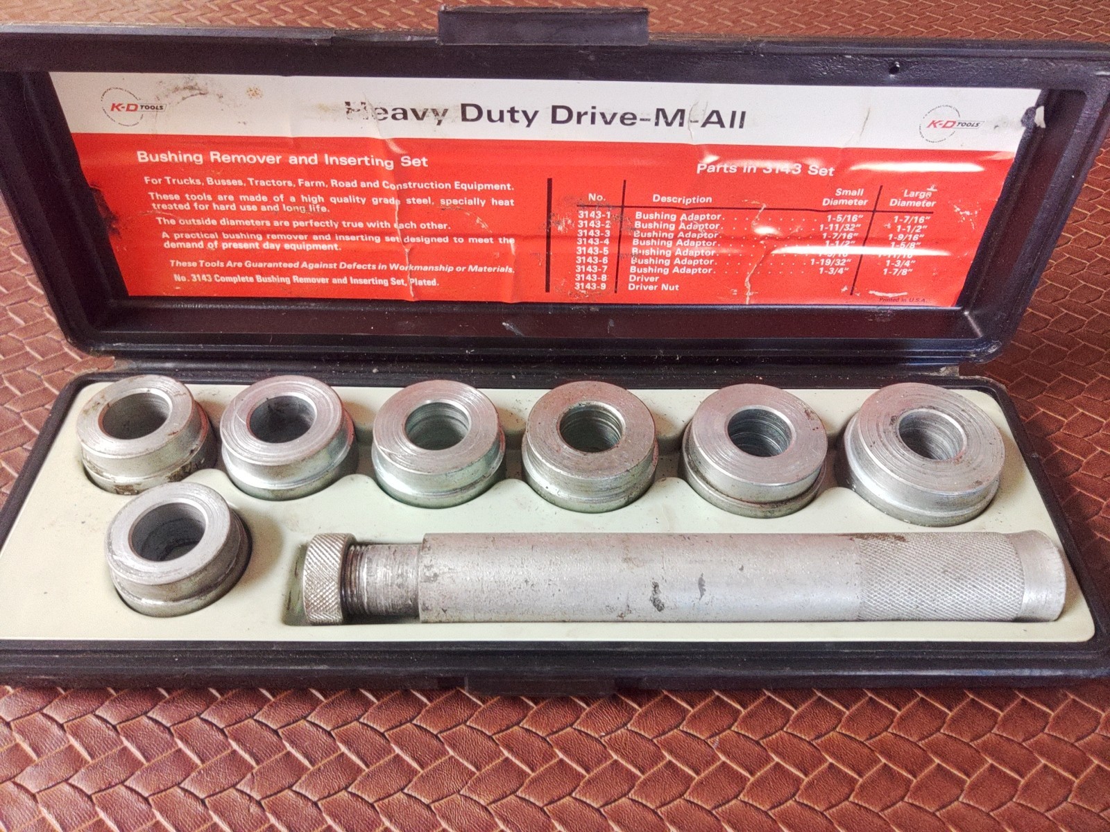KD Tools 3143 Bushing Remover/Installer 1-5/16″ to 1-7/8″ DRIVE Heavy Duty