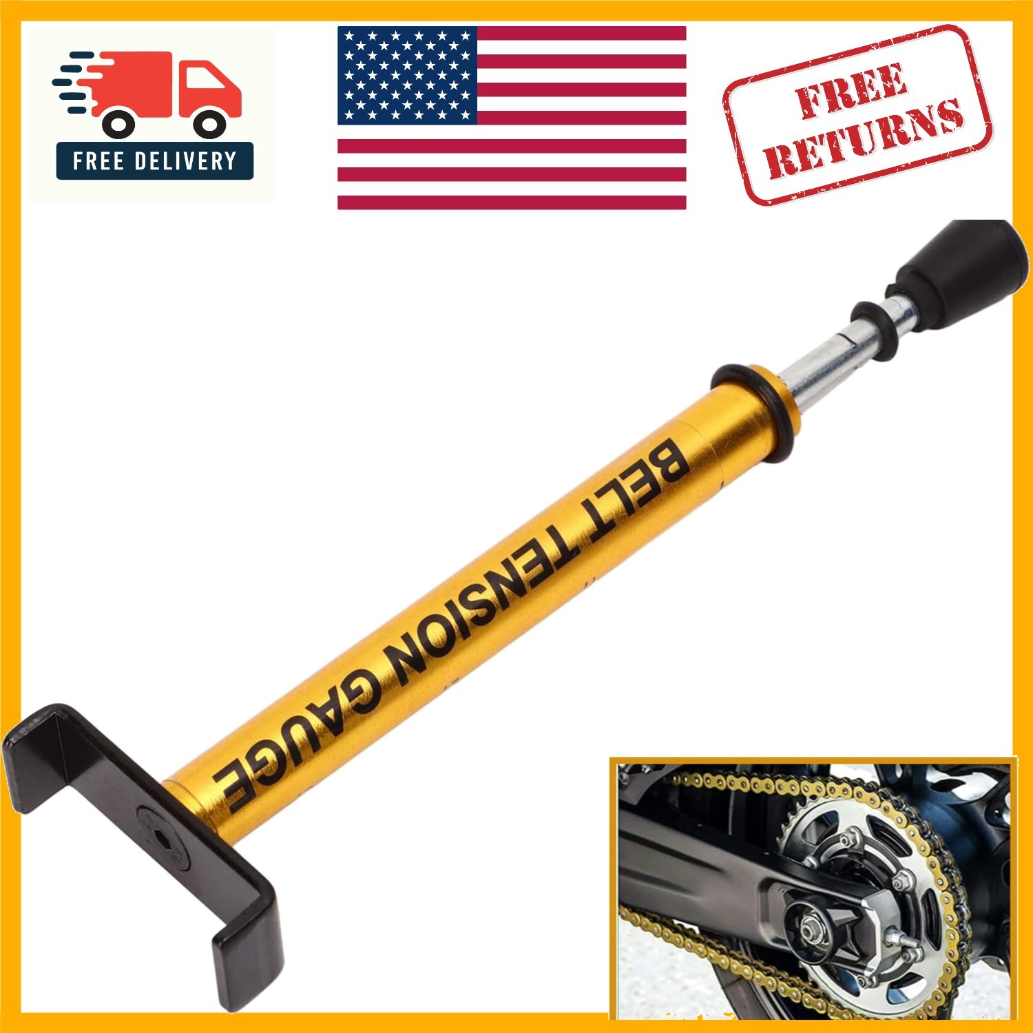 Universal Belt Tension Gauge Tool with Easy-to-Read Markings – 10 lb Adjustable