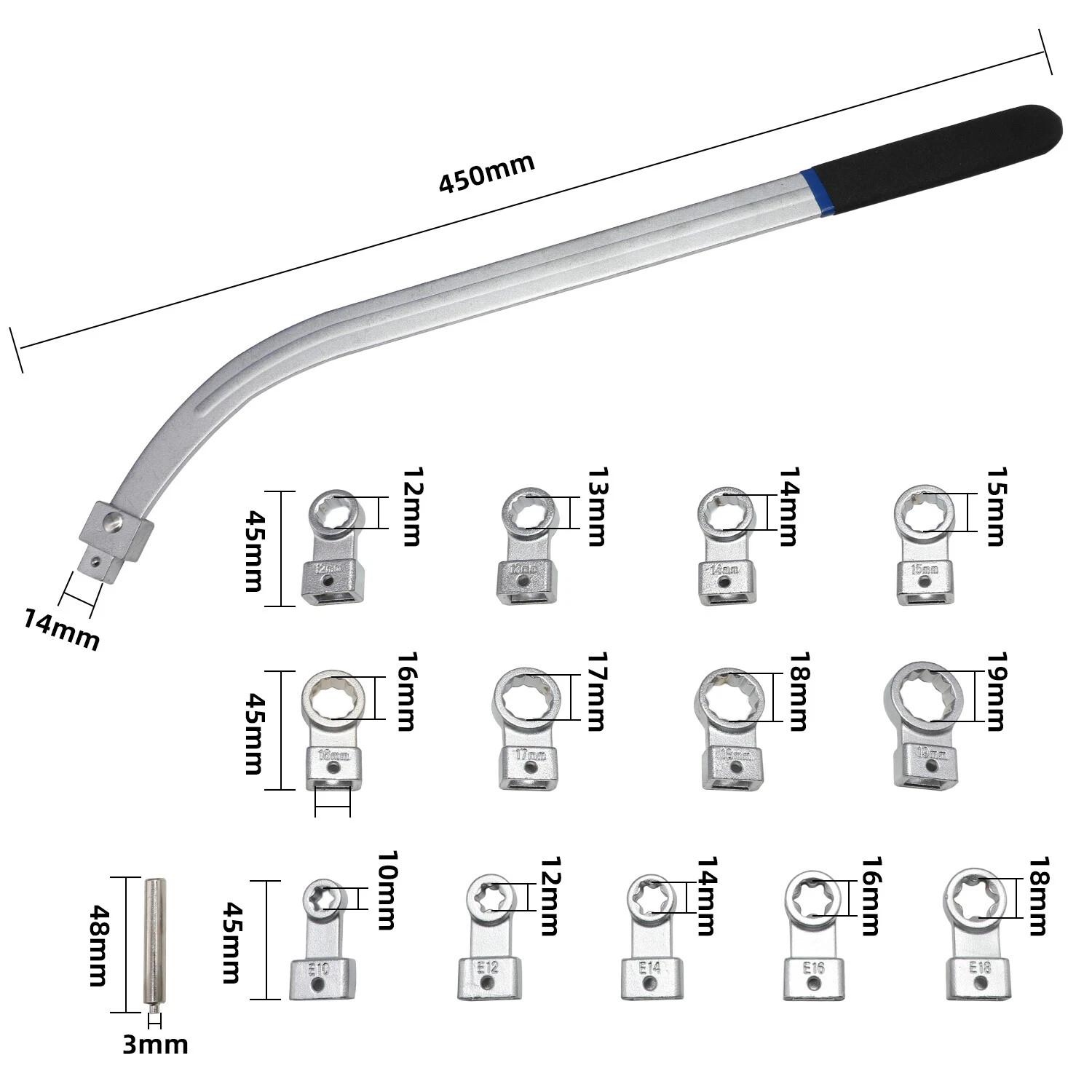 15PCS Universal Auxiliary Idler Belt Tensioner Pulley Removal Tool Kit Serpentin