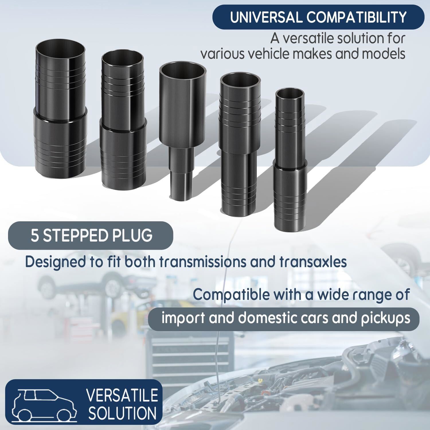 For Most Import & Domestic Cars 23400 Transmission/Transaxle Five Stepped Plugs