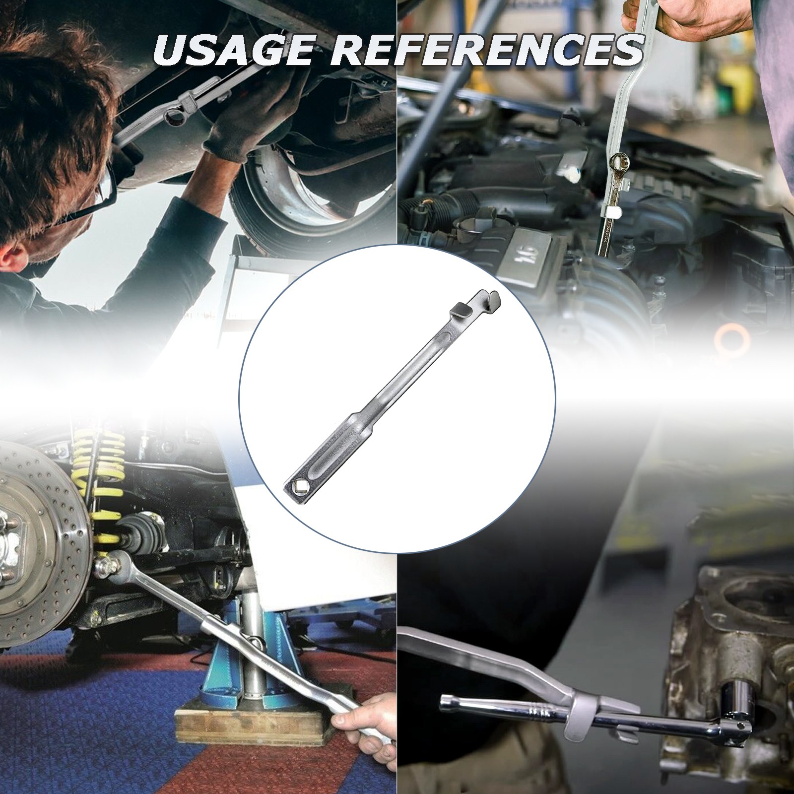 Portable Universal Spanner Extension Tool 1/2″ Square Drive with Adapter 335mm