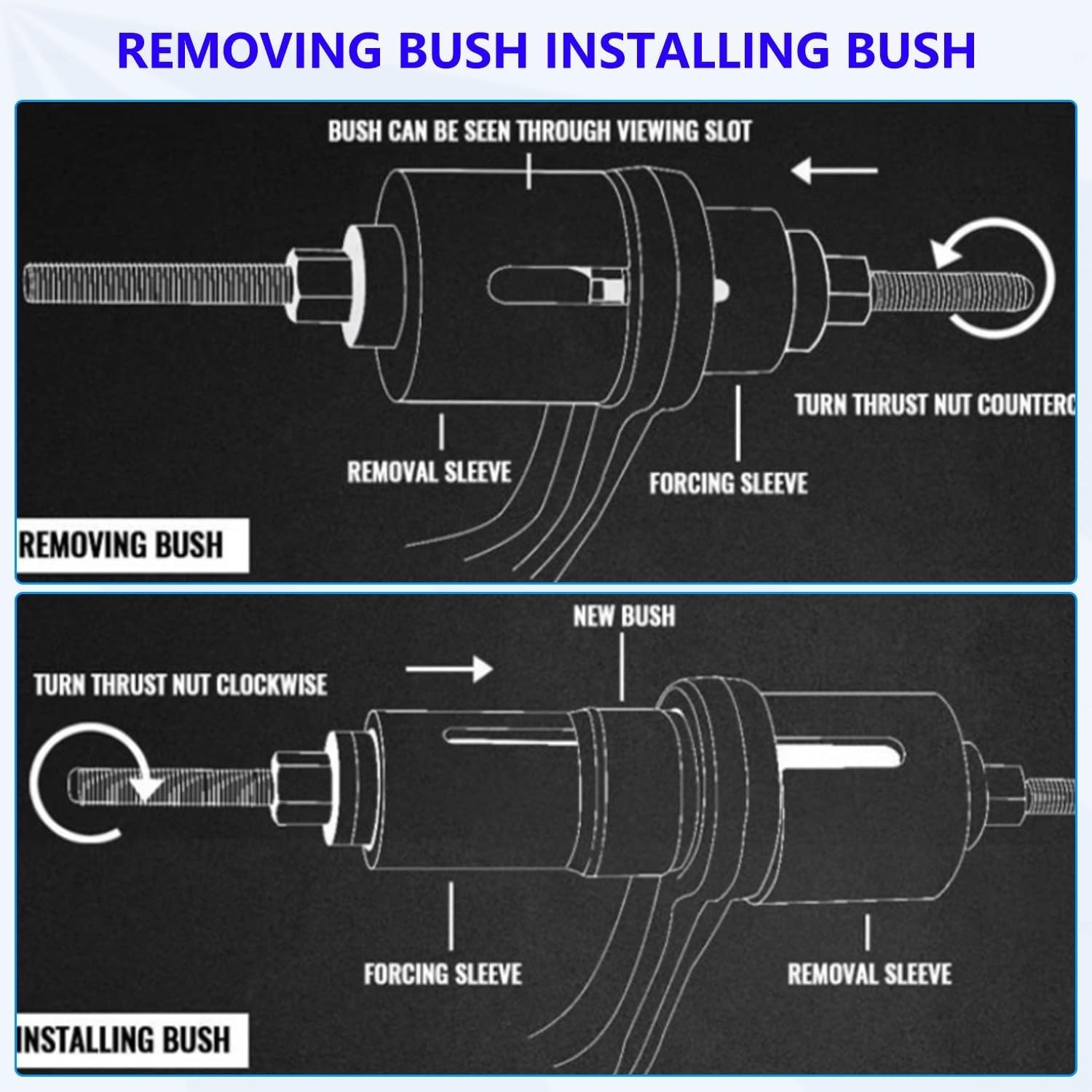 30-Piece Universal Bushing Removal & Installation Tool Kit for Engine Cars