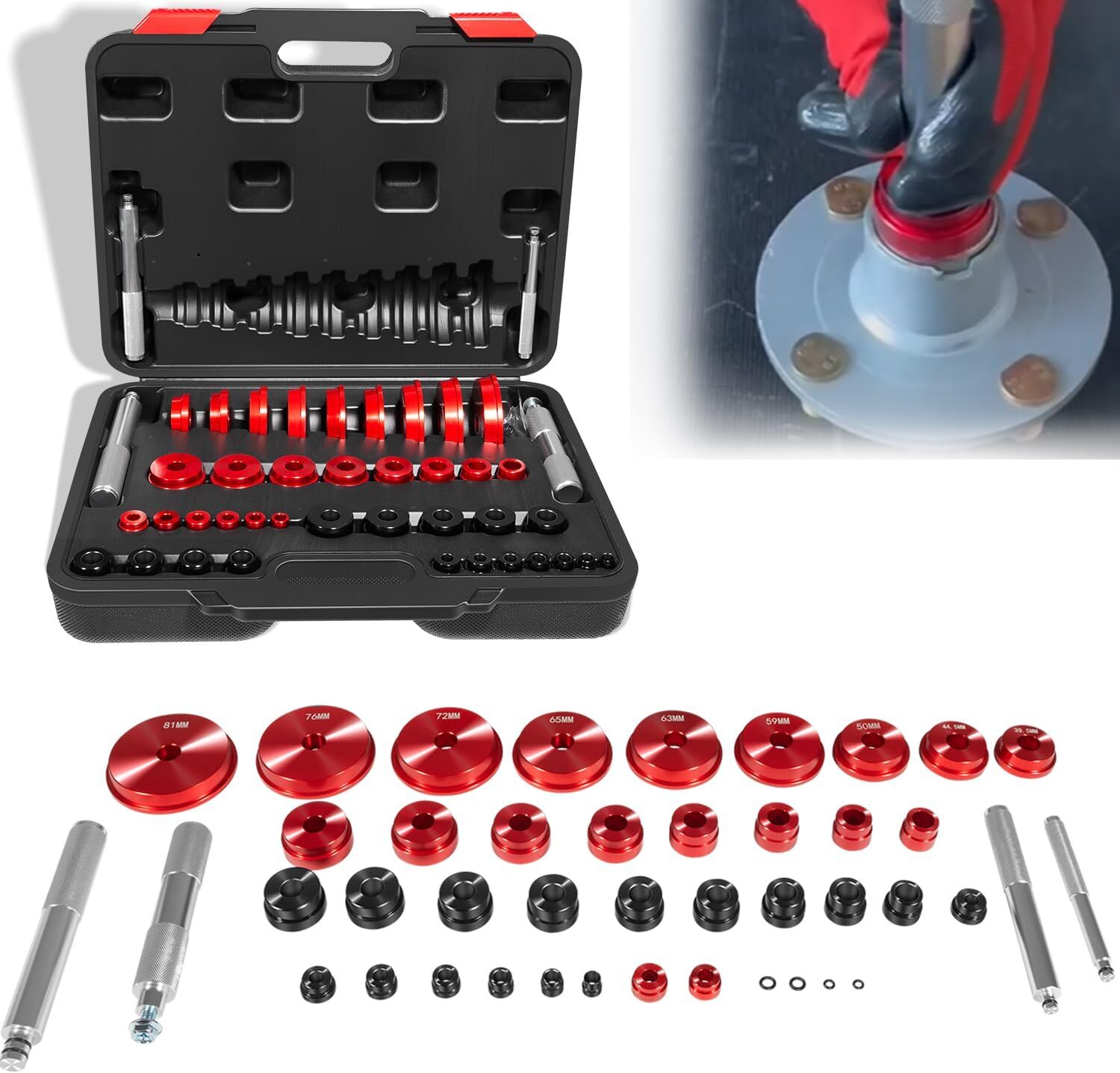 For Bearing Installation Bearing Press Kit 43 pcs Bearing Race & Seal Driver Set