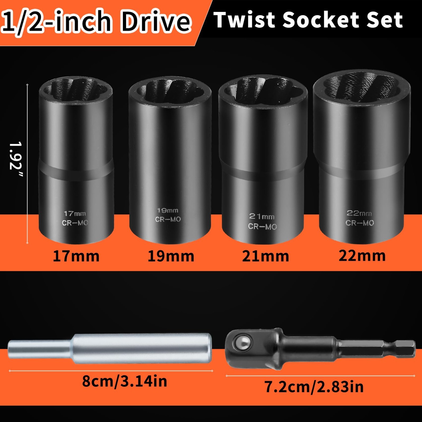6-Piece Wheel Lock Removal Kit, Lug Nut Remover Set, Impact Bolt Extractor 10-16