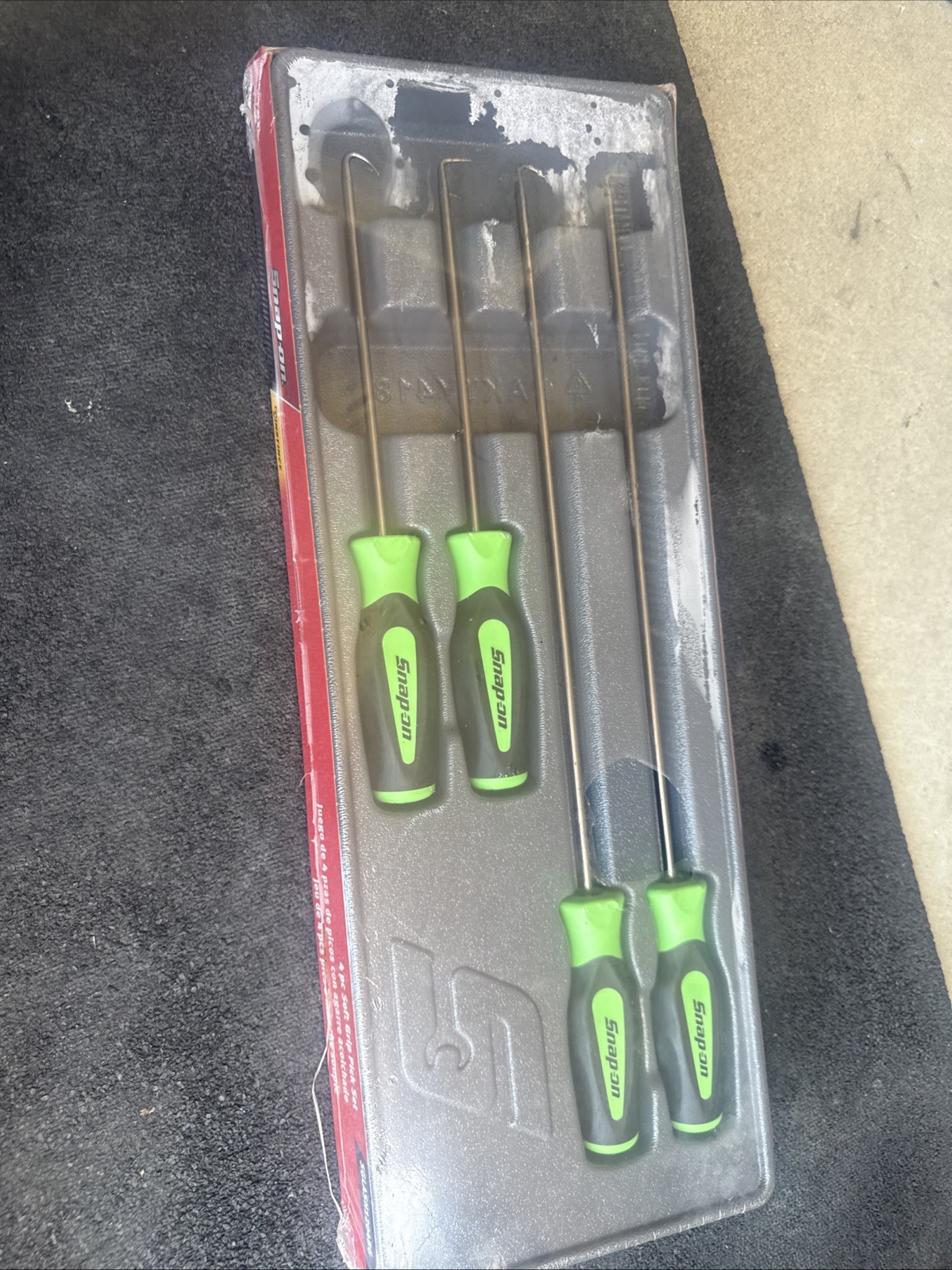 For Snap On 4pc Instinct® Long Soft Grip Grn Pick Set SGLASH1204BG Small Rust