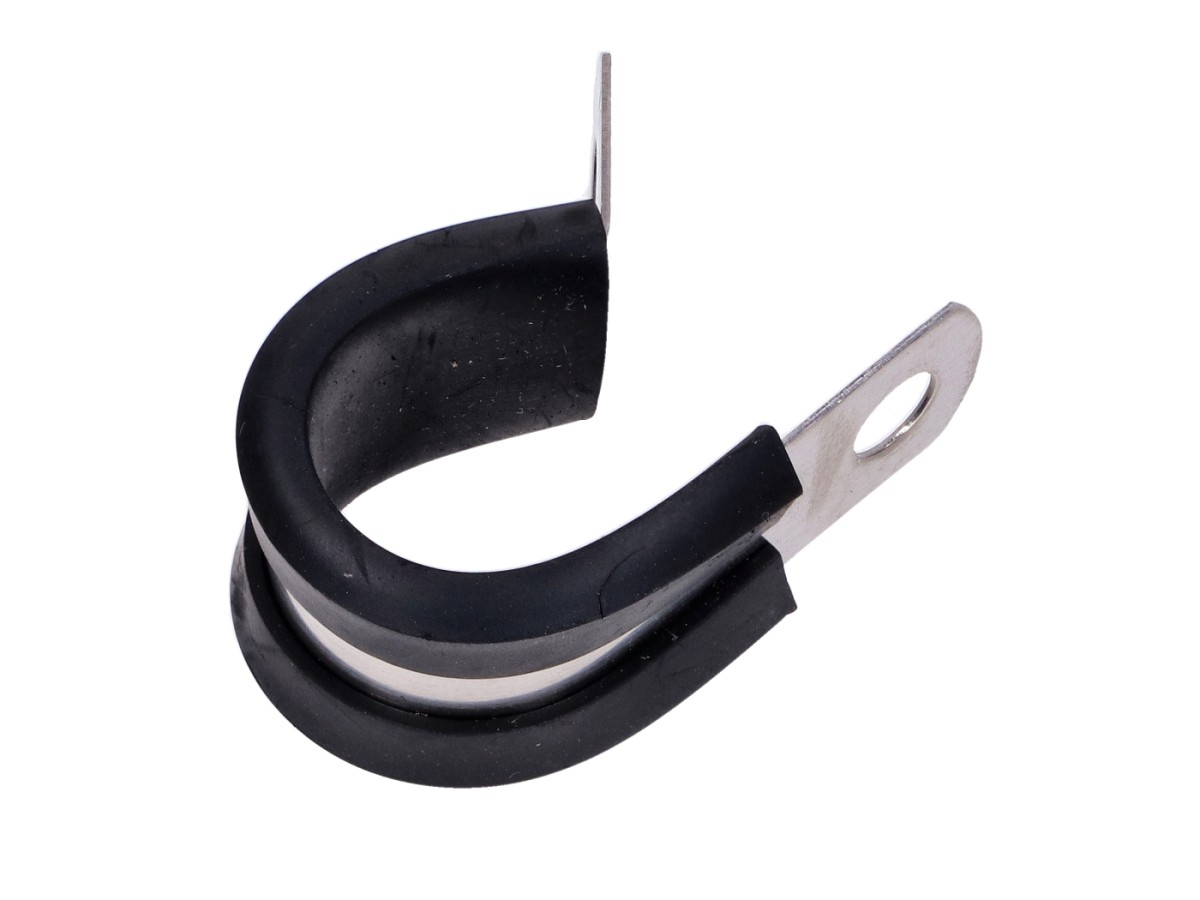 Cable guide clip metal with rubber 16mm