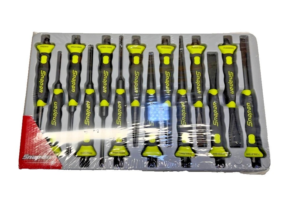 New Snap-on™ 14-pc Hi-Viz Yellow Soft Grip Punch & Chisel Set PPCSGL714HV