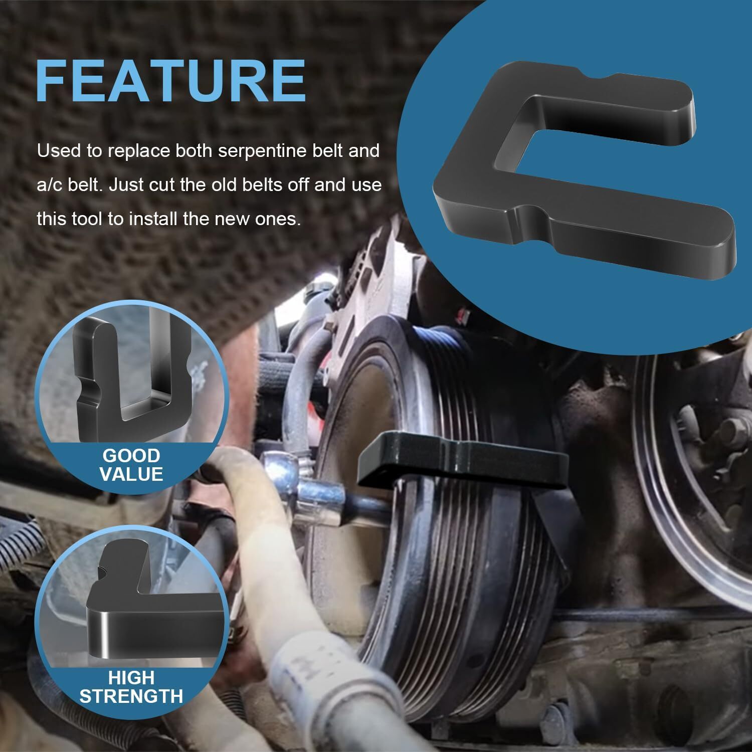 59560 Stretch Belt Tool for GM 5.3.L 6.2L 6.6L Gas Engines 2014-newer GM trucks