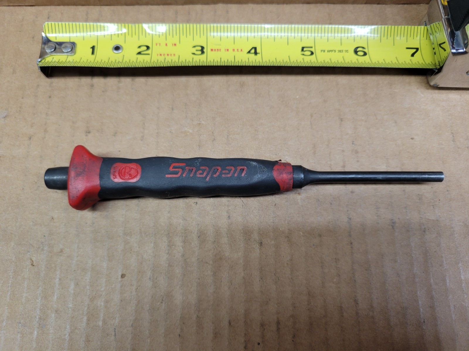 Snap On 3/16″ Pin Punch With Red / Black Comfort Handle Grip No PPSG106