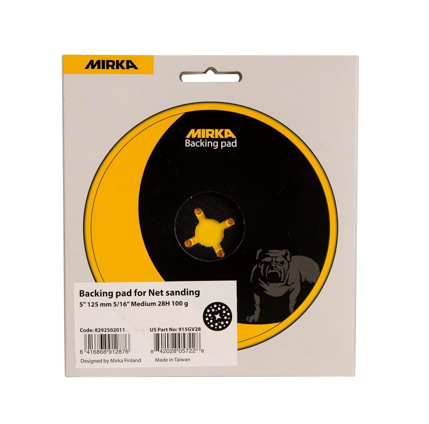 Mirka 915GV28 5 Inch Hook & Loop Backup Pad 28 Hole Medium Vacuum Pad