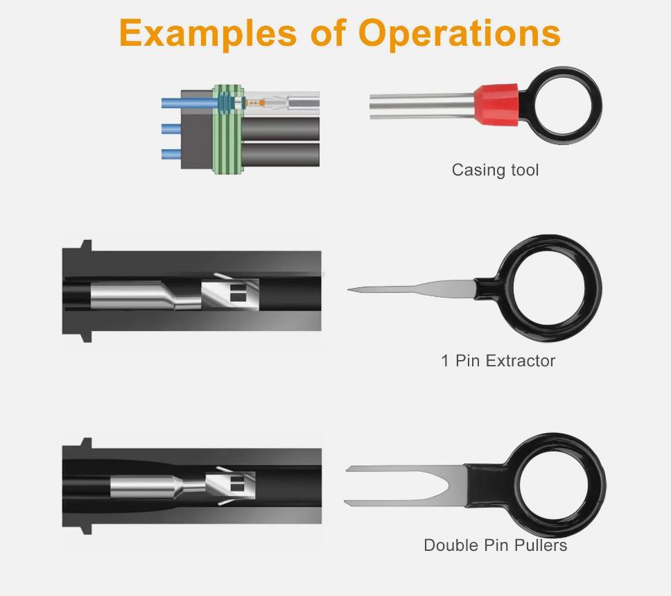 100pcs Automotive Connector Removal Tool Set W/ Pin Ejector Wire Extractor New