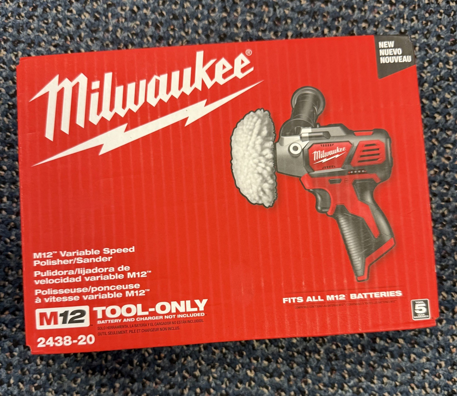 Milwaukee M12 3″ Variable Speed Polisher/ Sander Bare Tool +Accessories #2438-20