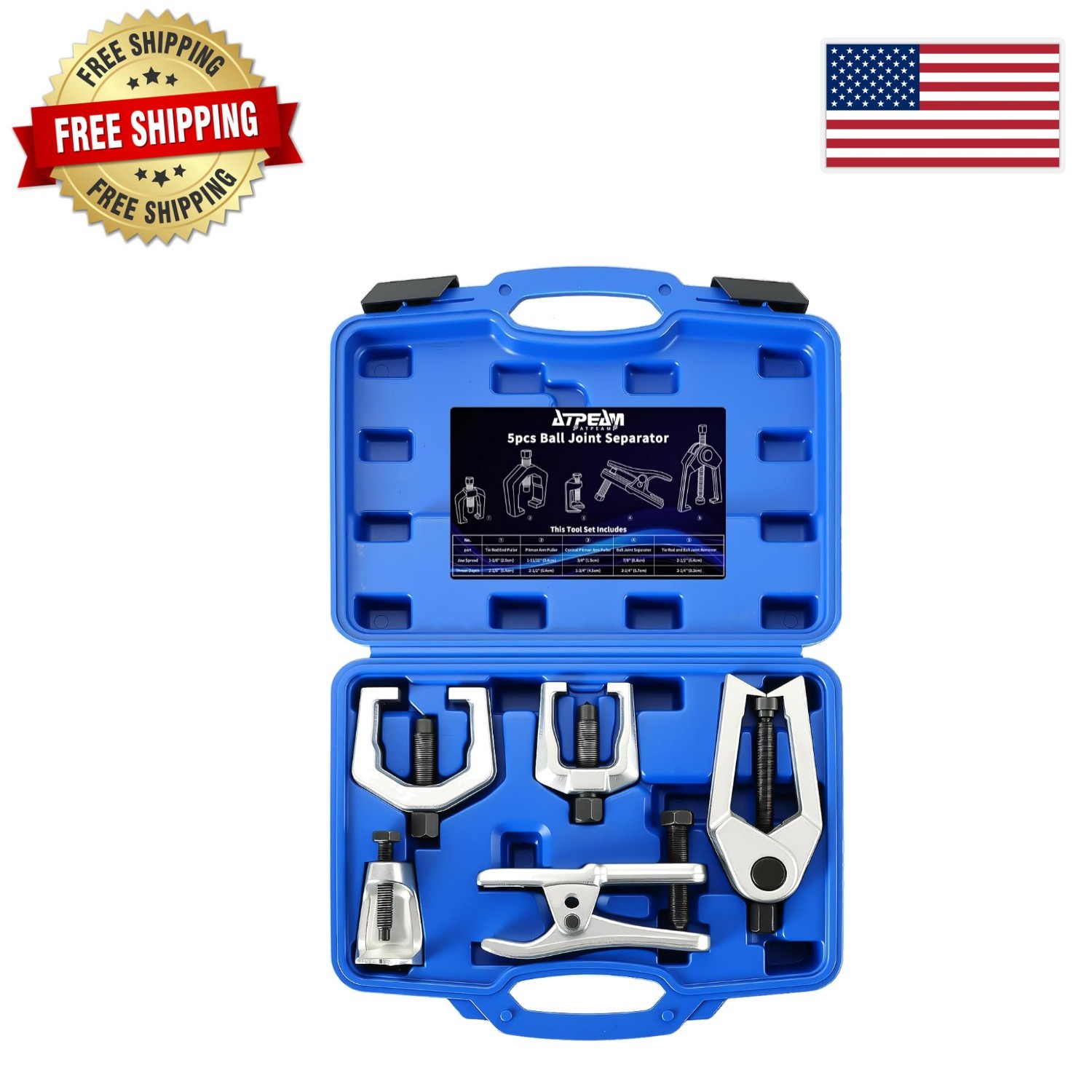Versatile 5-Piece Front End Service Tool Set – Pitman Arm & Ball Joint Pullers