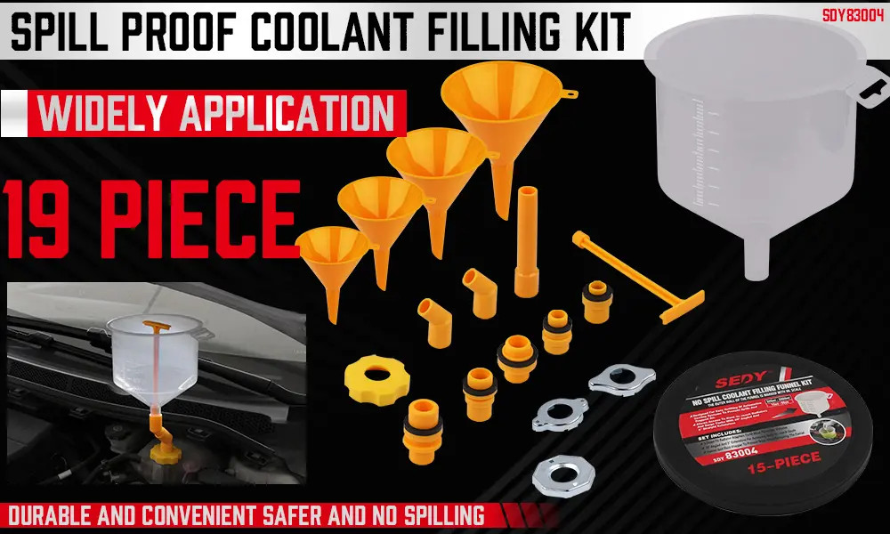 No Spill Coolant Funnel 200cc Fluid Extractor Kit Oil Extractor Radiator Filler