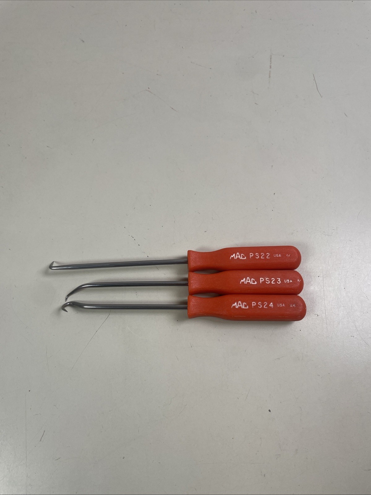 Mac Tools Red Handle 4pc Mini Pick Set PS4SA PS21 PS22 PS23 PS24 Great Condition