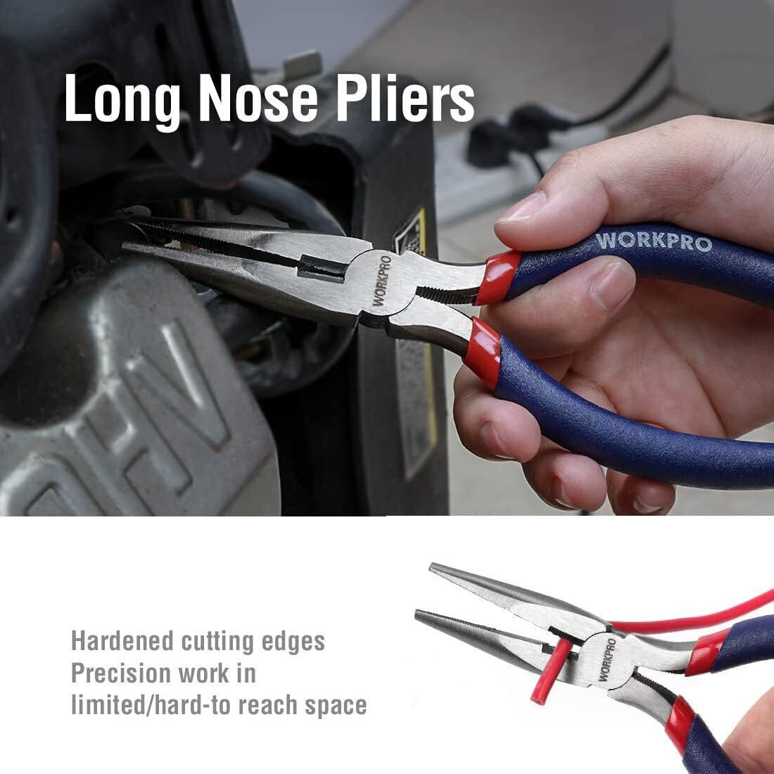 WORKPRO Large Pliers & Wrench Set 6-Piece (10″ Water Pump Silver, Blue