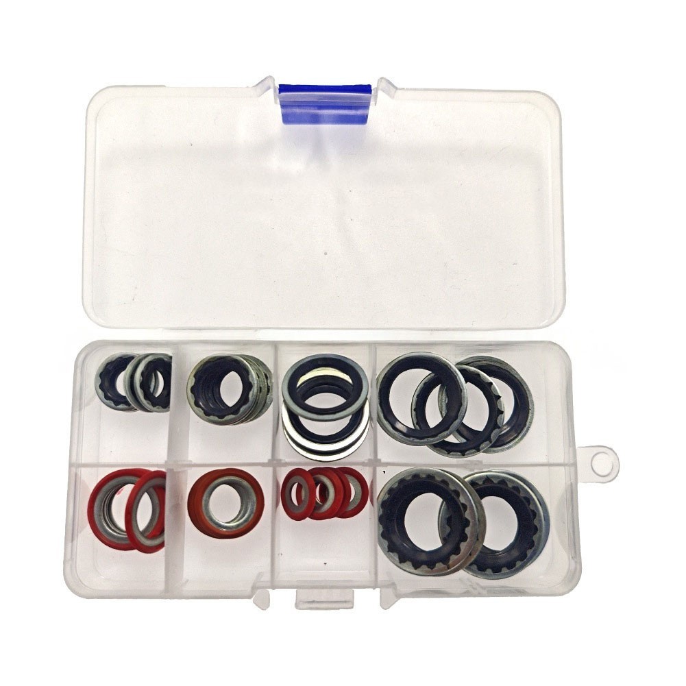 40 Piece AC Sealing Kit Rubber and Metal O Ring Gaskets for Compressor for