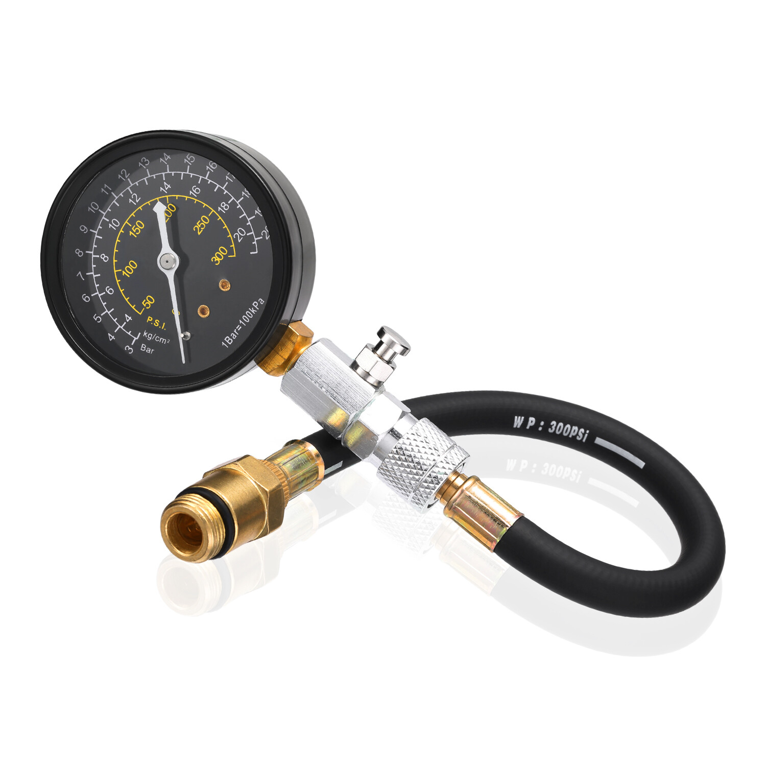 300PSI Engine Cylinder Compression Gauge Tester Kit Gas Diagnostic Tester Set US