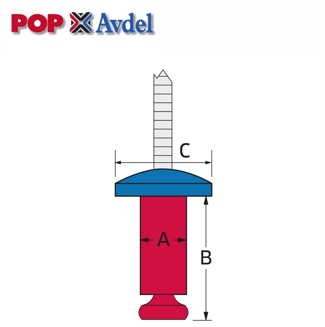 500 x POP® AVDEL Avex Rivets Aluminium S/Flange 4.0 X 12 mm (5/32″ X 7/16″) PR3