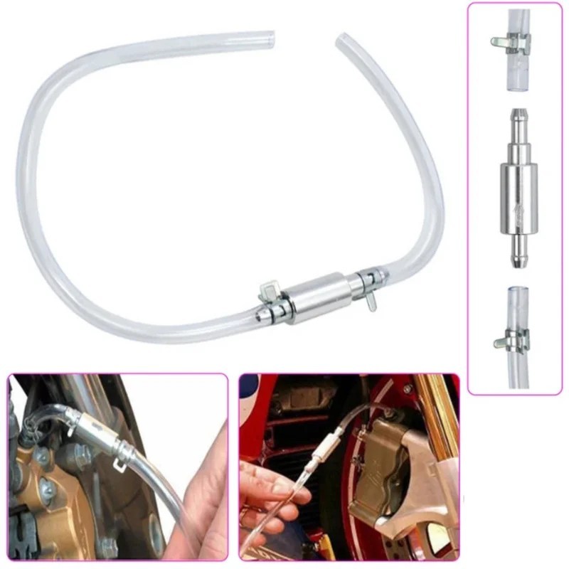 Brake Bleeder Hose, One Way Check Valve Tube Bleeding Tool Kit Silver US