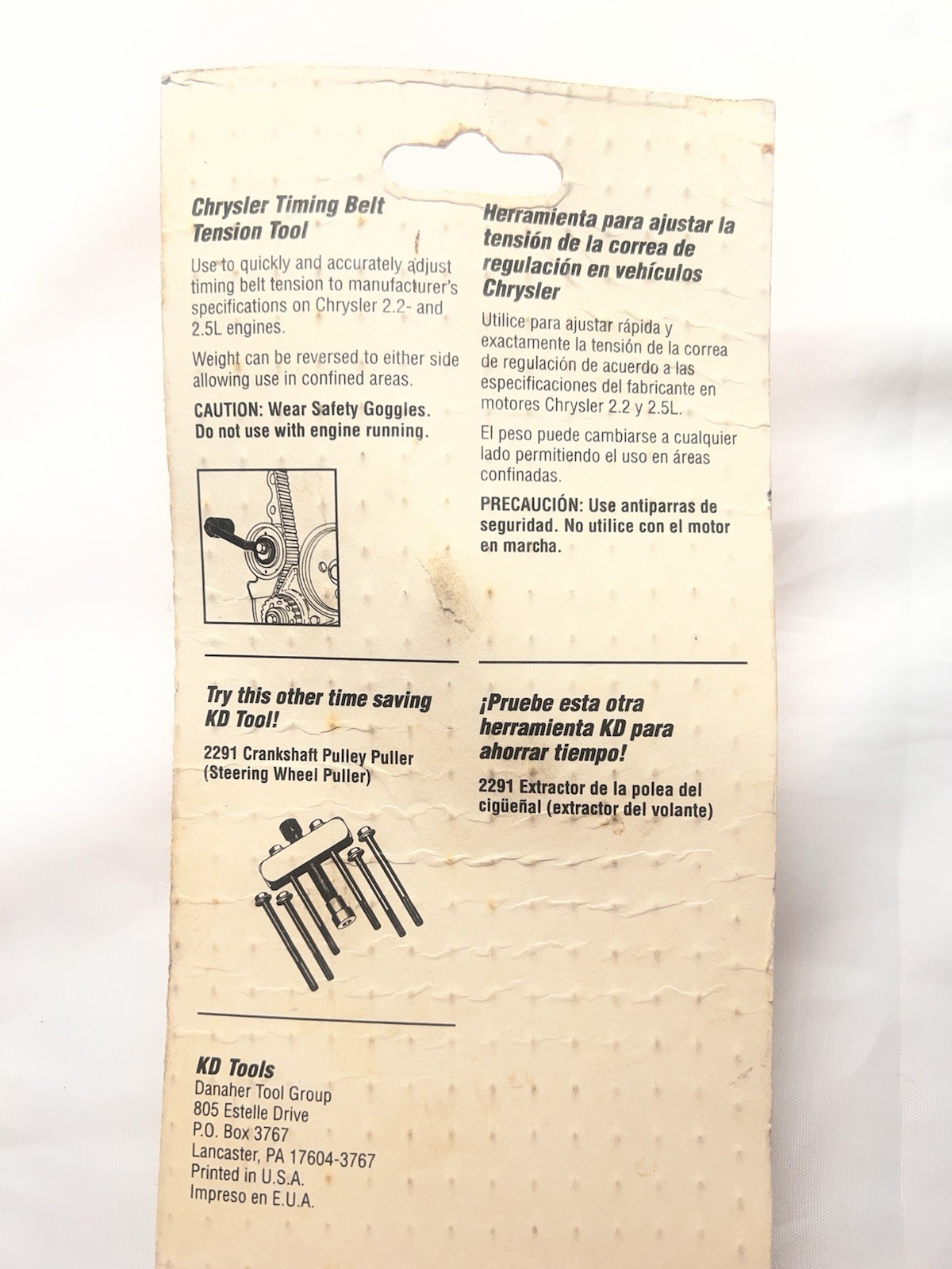 New KD Tools 3282 Chrysler Timing Belt Tension Tool
