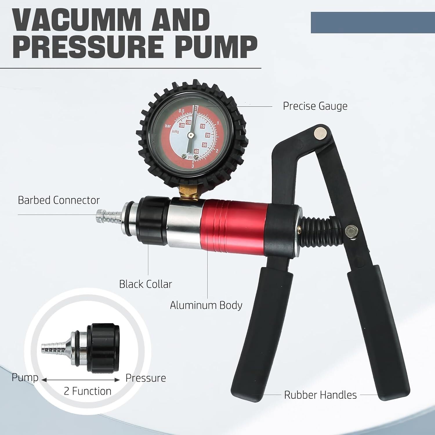 21PCS Hand Held Vacuum and Pressure Pump Brake Clutch Fluid Bleeder Tool Kit