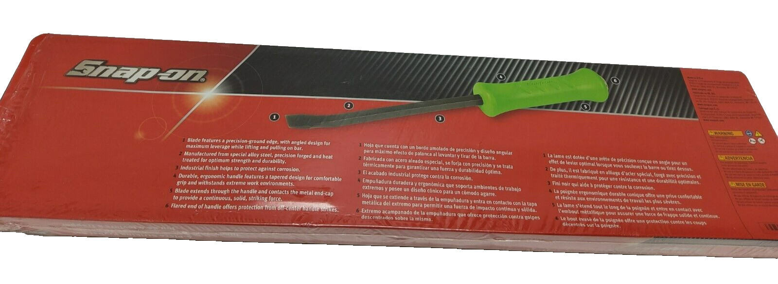 New Snap-on™ Green 8″ 12″ 18″ 24″ Long STRIKing Prybar SET SPBS704AG