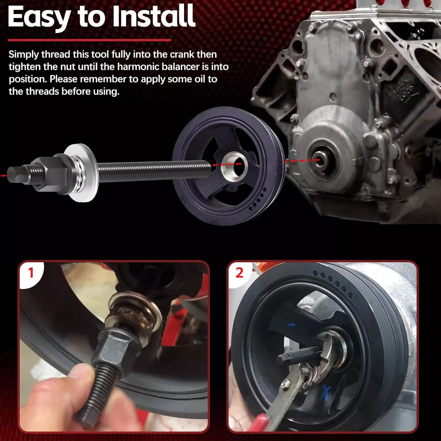 Harmonic Balancer Installation Tool LS LT For Chevy GM 1997-UP LS1/2/3/4 LSX LSA