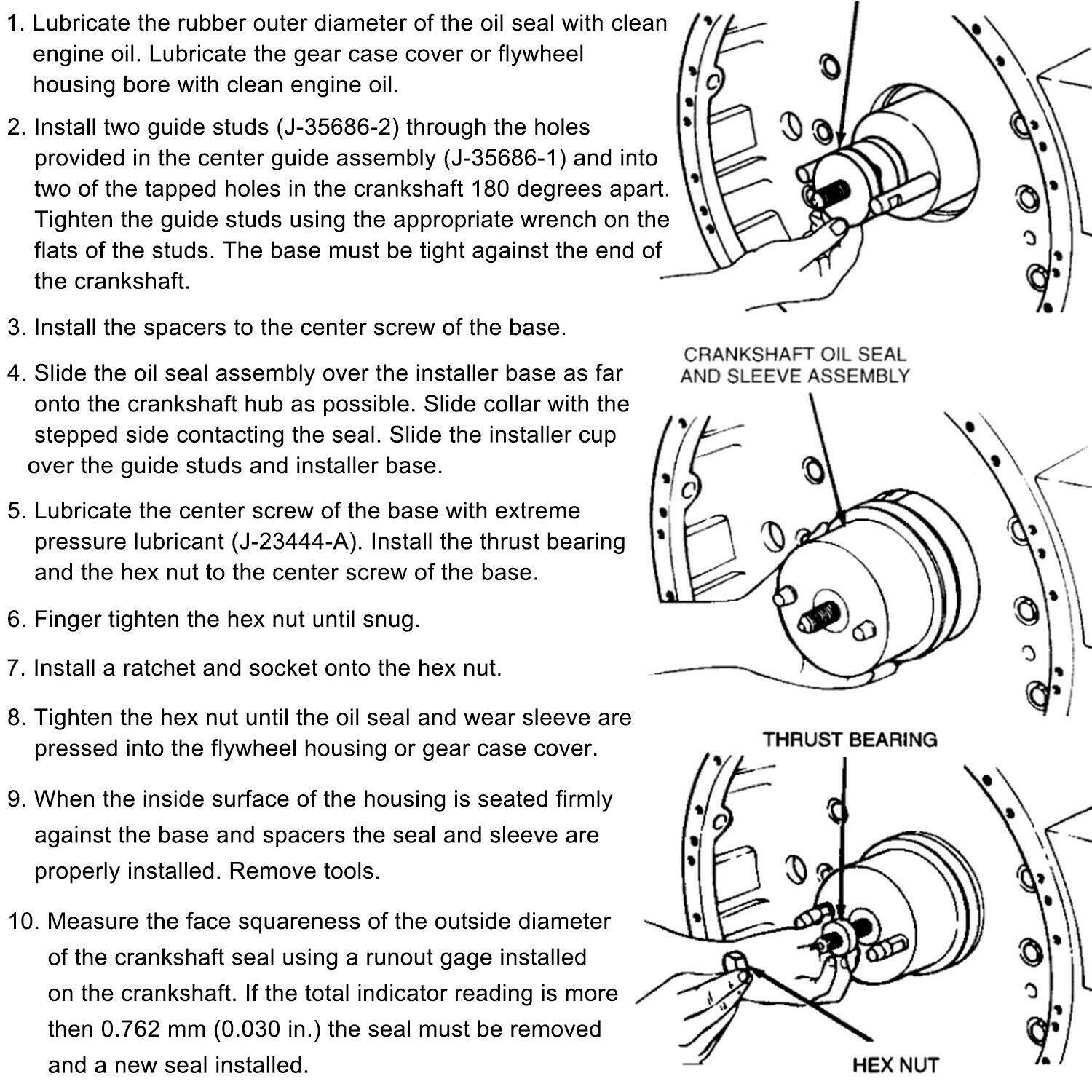 J-35686-B Front & Rear Seal Wear Sleeve Installer For Detroit Diesel Series 60