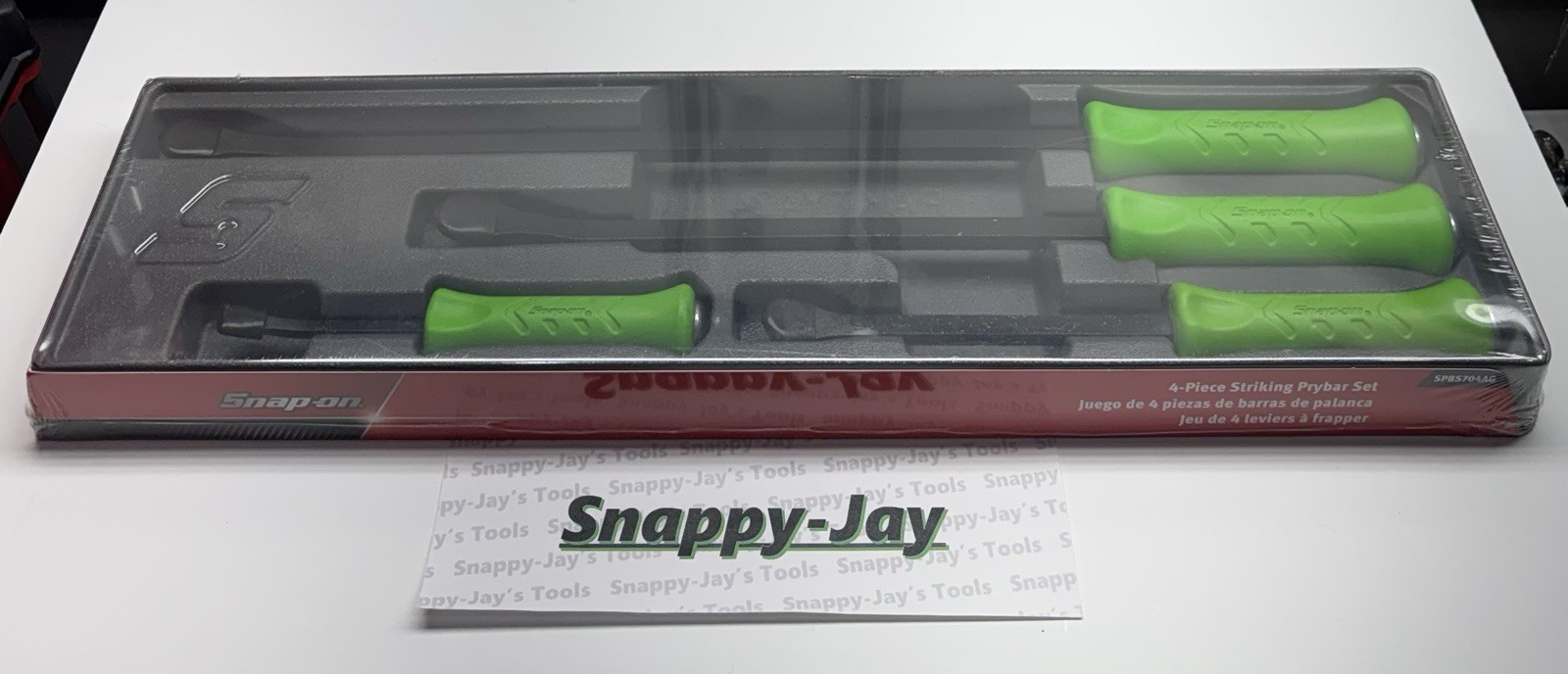 Snap-on Tools USA NEW GREEN 4 pc Striking Prybar Set 8” 12” 18” 24” SPBS704AG