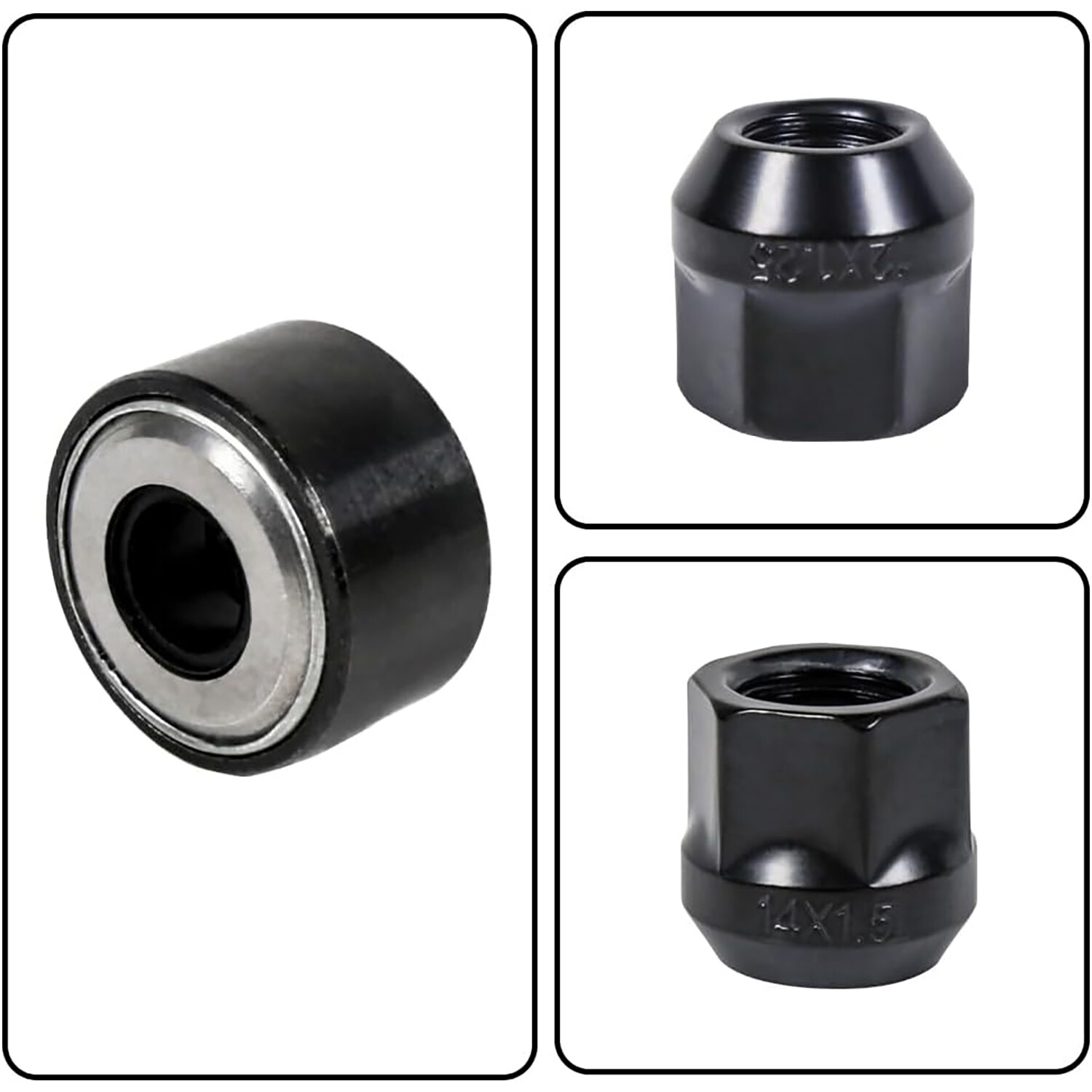 Universal Wheel Stud Installer Tool with 3/4″ Hex Wheel Lug Nuts, Black