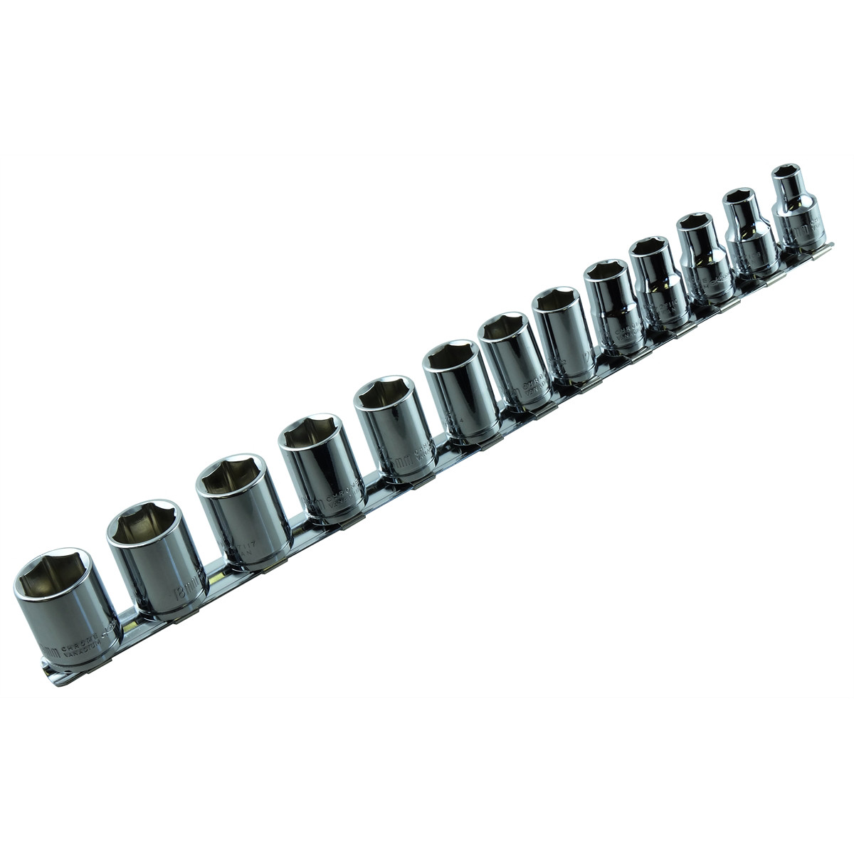 K-Tool 27101 13-pc 3/8″ Drive 6pt Shallow/Short Metric Chrome Socket Set