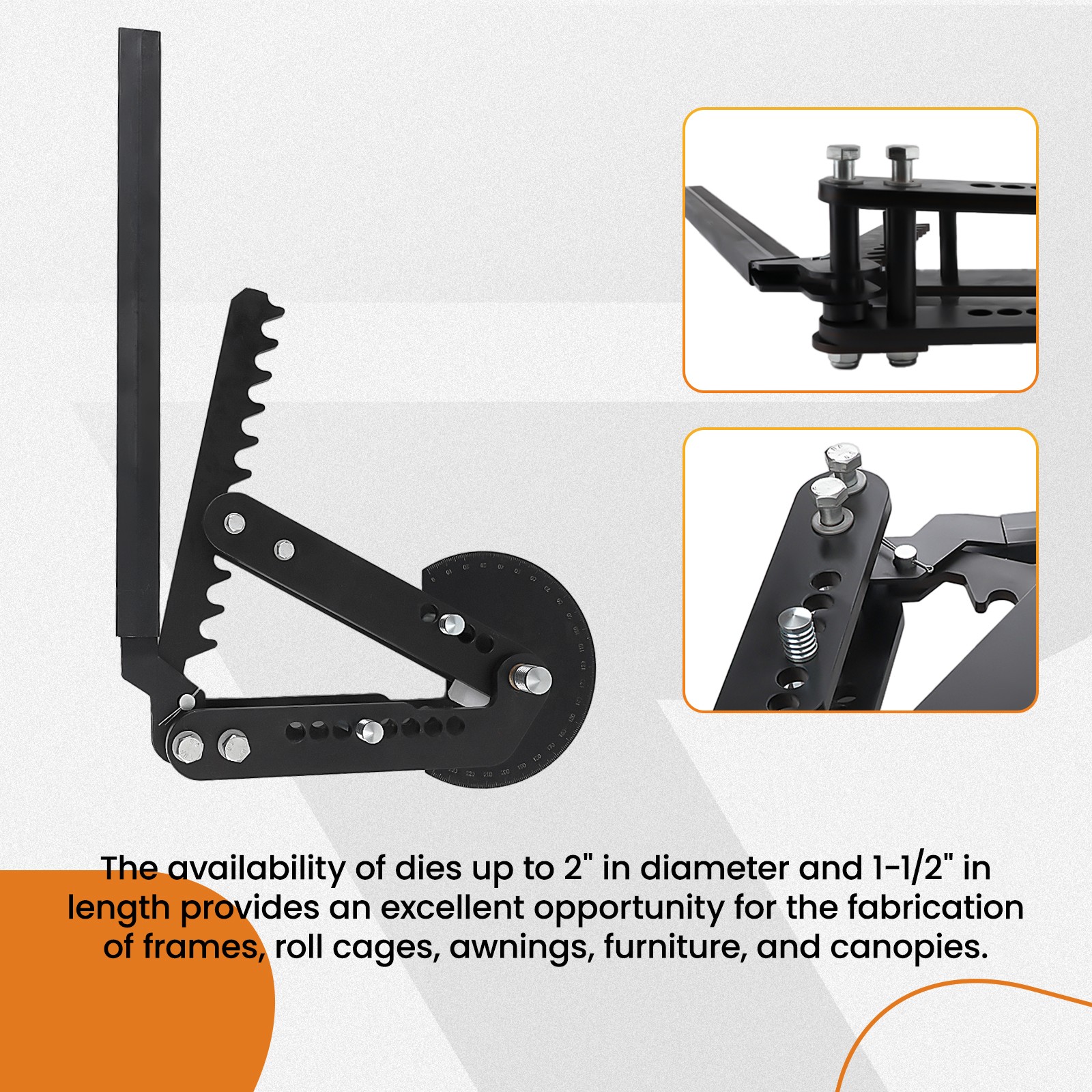 Oxide Coating Steel Manual Hand Tube and Pipe 1-1/2″ Bender Black