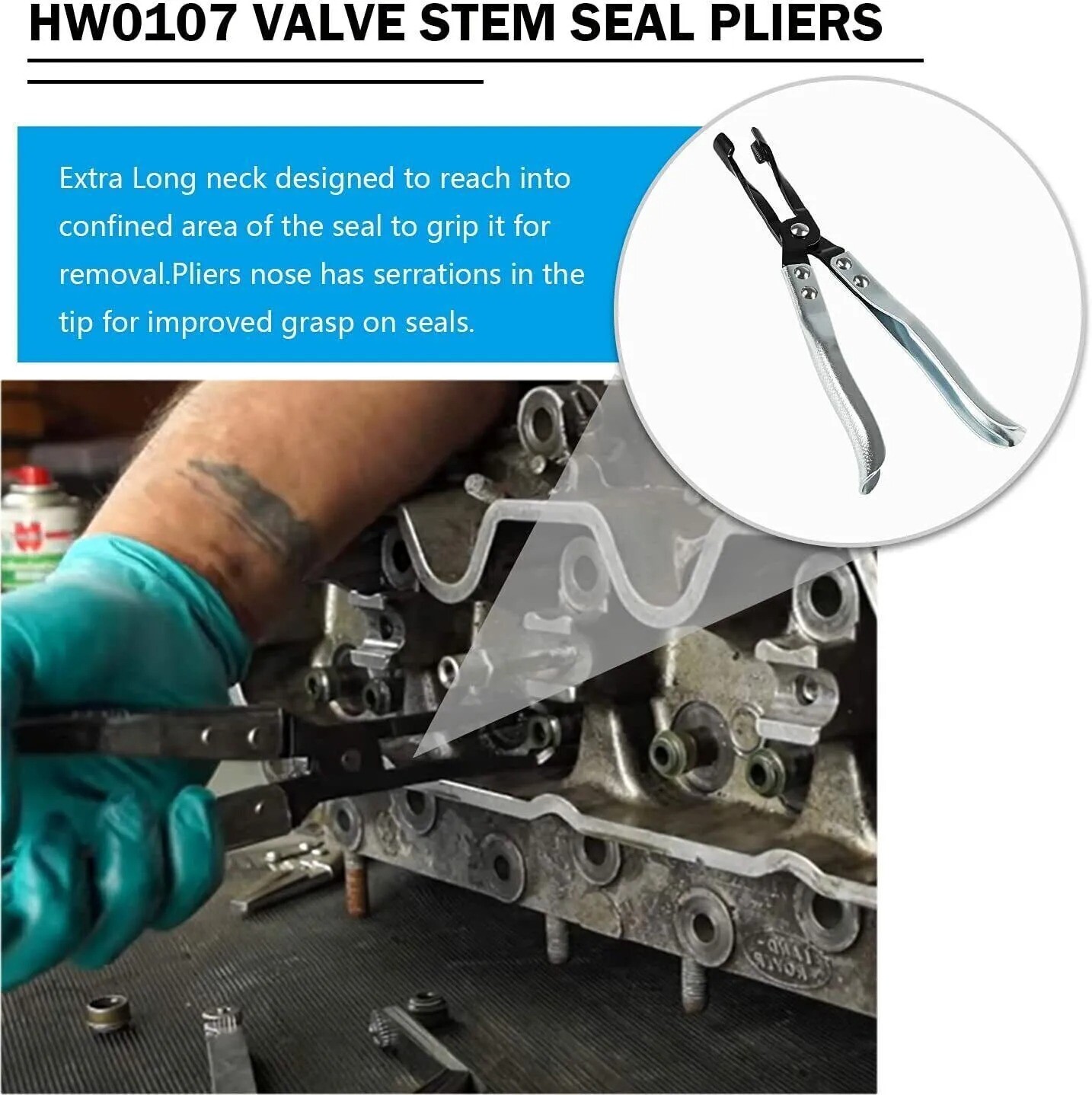 HW0107 Valve Stem Seal Pliers overhead camshaft engines Remover Tool New