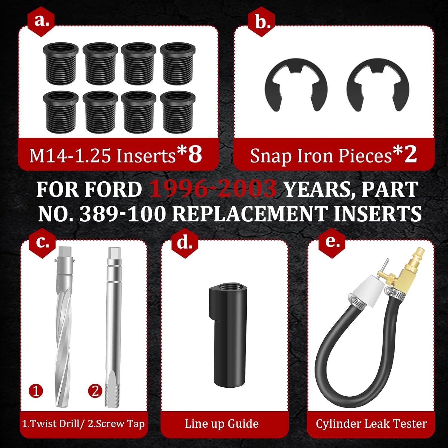 Tool Kit for Ford Triton – Spark Plug Thread Repair for 4.6L 5.4L 6.8L V10