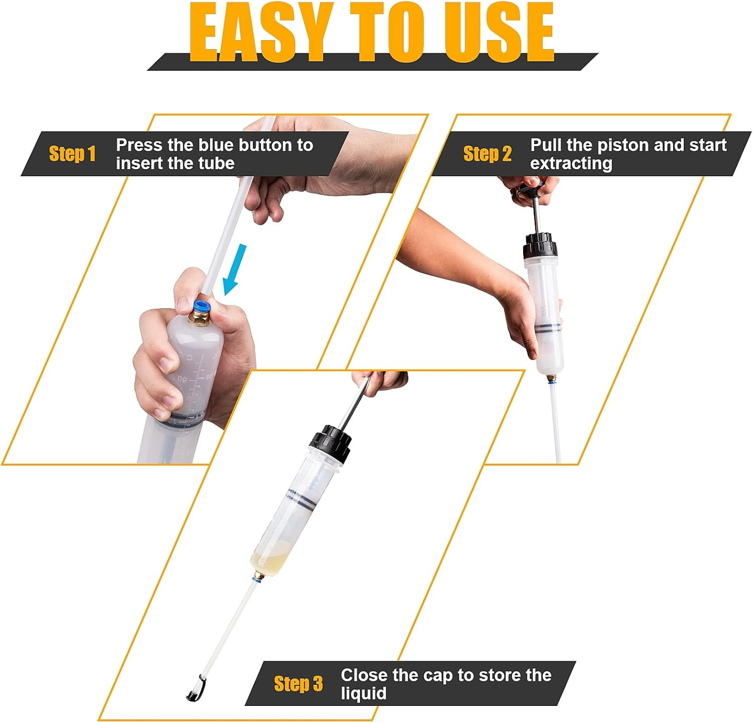 Fluid Extraction Filling Syringe Transfer Liquid Pump Oil Extractor 200CC/500CC
