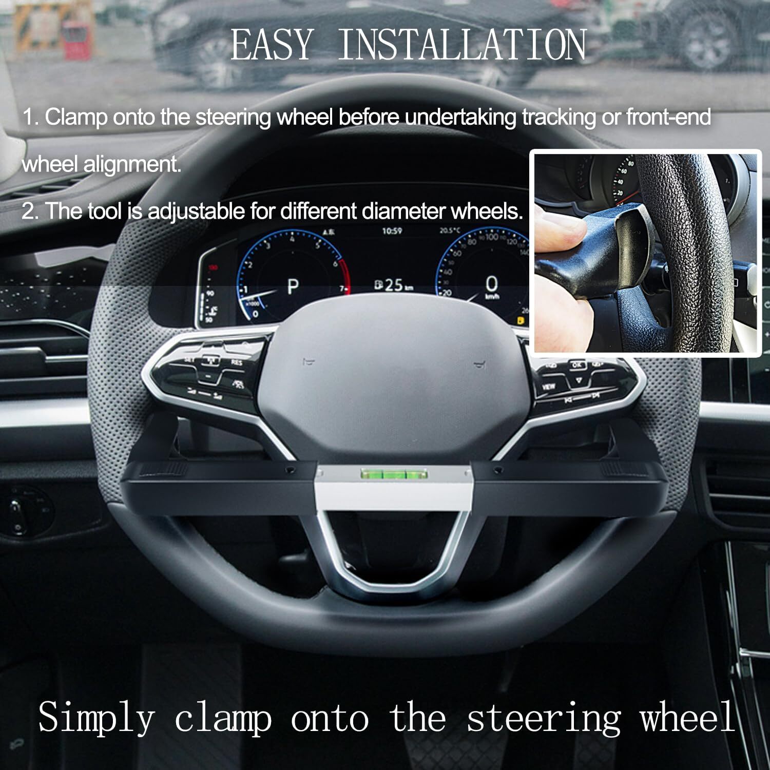 Steering Wheel Level Alignment Tool for Passenger Cars, Vans & Trucks 270-340mm