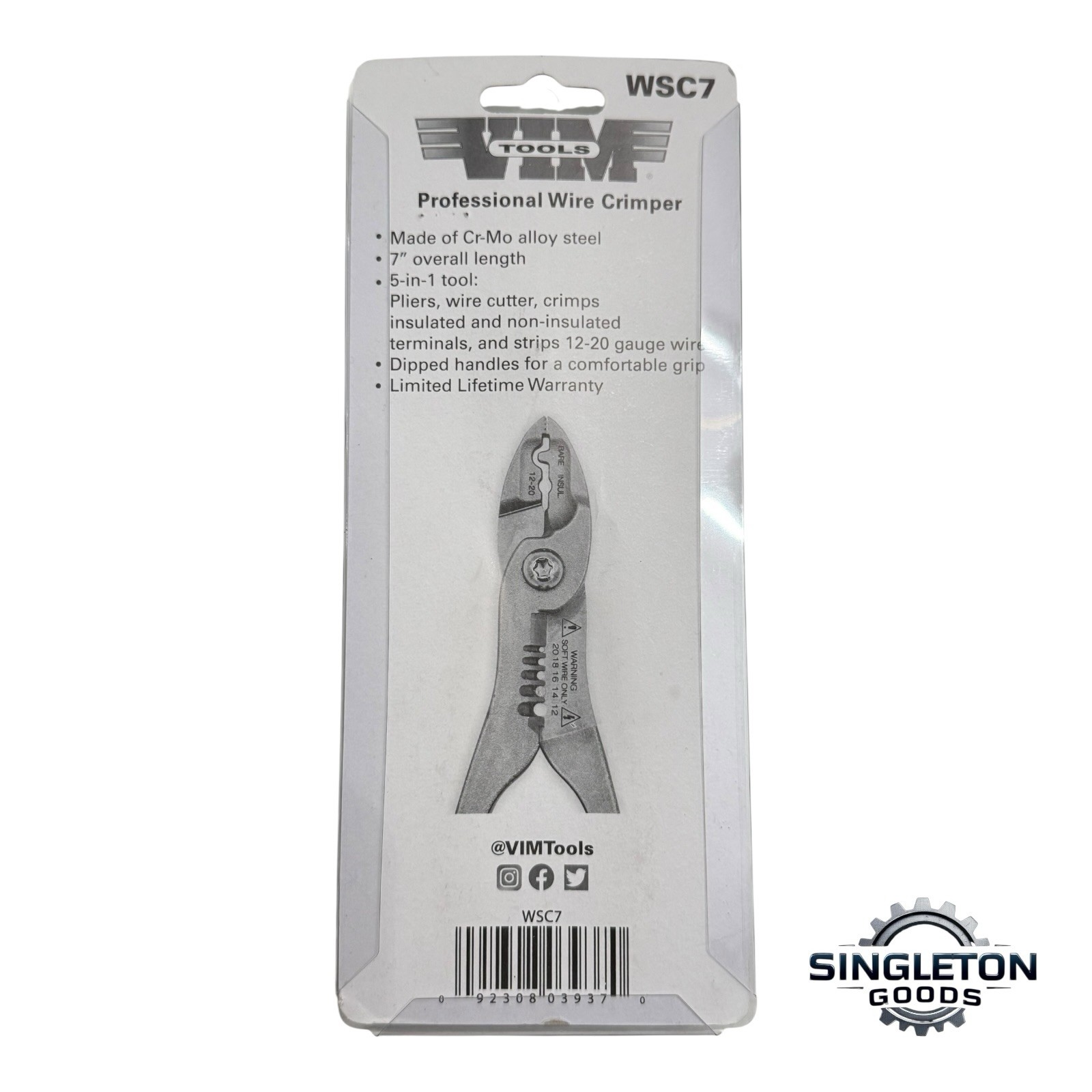 Vim Tools WSC7 7″ Professional Wire Crimper Green BRAND NEW Same Day Shipping