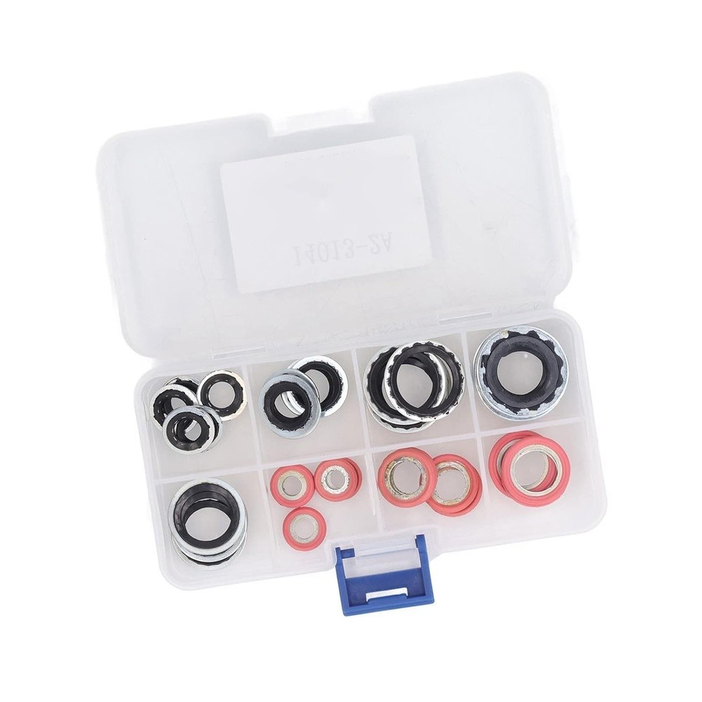 40 Piece AC Sealing Kit Rubber and Metal O Ring Gaskets for Compressor for
